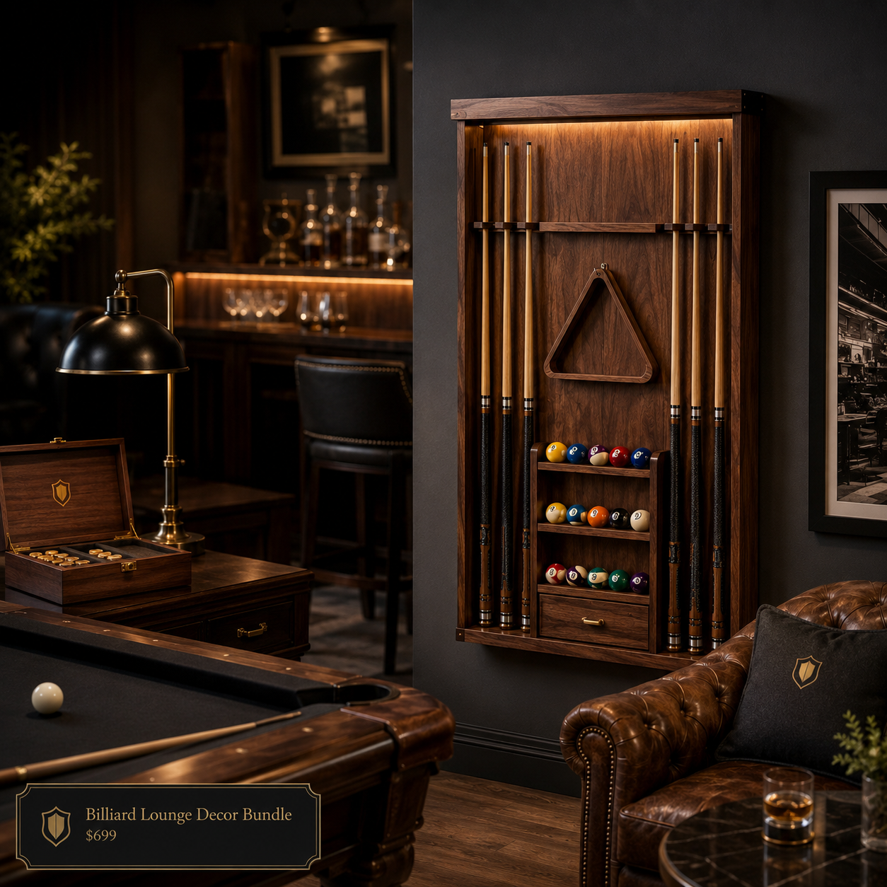 Billiard Lounge Decor Bundle