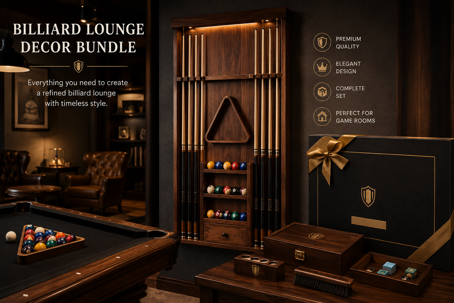 Billiard Lounge Decor Bundle